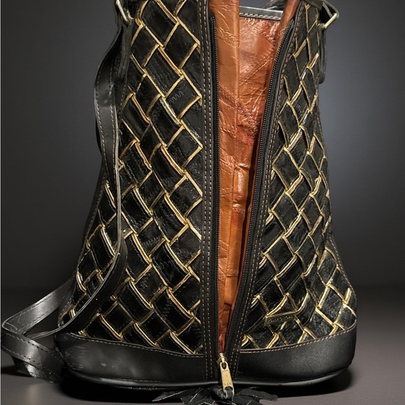 Elegant Black and Gold Women's Duffel Bag- Roberto Roma - Picture 1 of 11